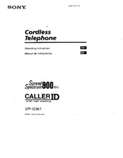 Sony SPP-SS961 - Cordless Telephone Operating Instructions Manual