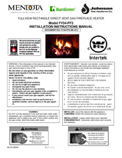 Johnson Gas Appliance FV34-PF2 Installation Instructions Manual