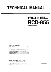 Rotel RCD-855 Technical Manual