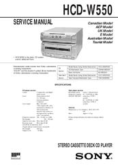 Sony HCD-W550 Service Manual