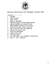Citizen E810 Setting Instructions Manual