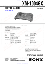 Sony XM-1004GX Service Manual