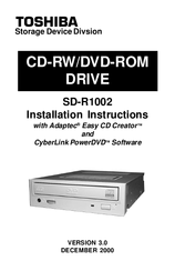 Toshiba SD-R1002 Installation Instructions Manual