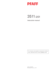 Pfaff 3511-2/01 Instruction Manual