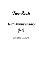 Premier two-rock Owner's Manual