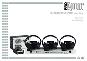 Pro Audio INTERCOM 200 series User Manual