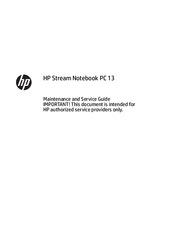 HP Stream PC 13 Maintenance And Service Manual