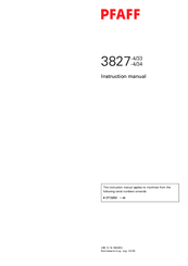 Pfaff 3827-4/33 Instruction Manual