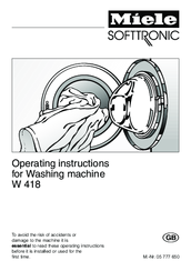 Miele SoftTronic W 418 Operating Instructions Manual