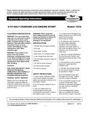 North American Tool 7216 Operating Instructions Manual