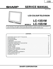 Sharp Aquos LC-13S1M Service Manual