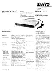 Sanyo MVP-8 Service Manual