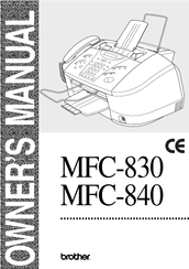 Brother MFC830 Owner's Manual