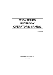 Getac W130 Series Operator's Manual