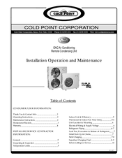 Cold Point CNC series Installation, Operation And Maintenance Manual