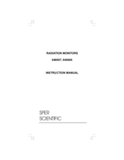 Sper scientific 840007 Instruction Manual