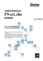 Iiyama ProLite E2482HD Manuals | ManualsLib