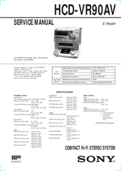 Sony HCD-VR90AV Service Manual
