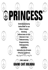 Princess GRAND CAFE BOLOGNA 242137 Instructions For Use Manual