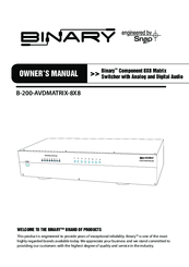 Binary B-200-AVDMATRIX-8X8 Owner's Manual
