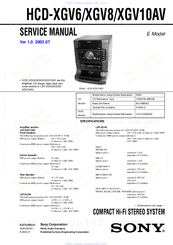 Sony HCD-XG10AV Service Manual