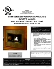 Heatilator G141E Owner's Manual