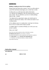 Siemens HB 43MB.20B Instruction Manual