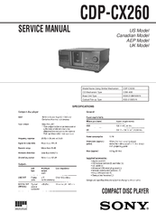 Sony CDP-CX260 - 200 Disc Cd Changer Service Manual