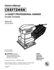Craftsman 315.277012 Owner's Manual