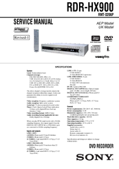 Sony RDR-HX900 Service Manual