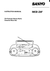 Sanyo MCD-Z8F Instruction Manual