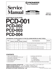 Pioneer PCD-002 Service Manual