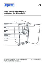 disperator 8075 Installation, Use And Care Manual