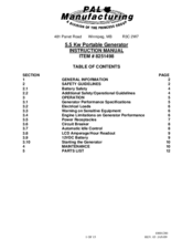 Pal Manufacturing 8251498 Instruction Manual