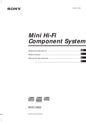 Sony MHC-V800 Operating Instructions Manual