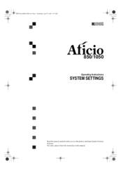 Ricoh Aficio 1050 Operating Instructions Manual