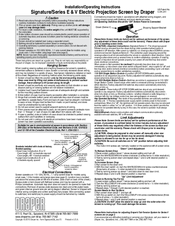 Draper Signature/Series V Installation & Operating Instructions