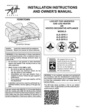 American Hearth ALS-24YK-2 Installation Instructions And Owner's Manual