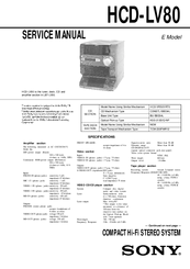 Sony HCD-LV80 Service Manual