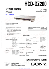 Sony HCD-DZ200 Service Manual