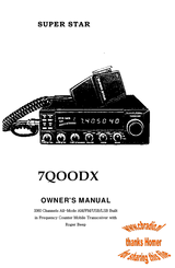 Super Star 7Q00DX Owner's Manual