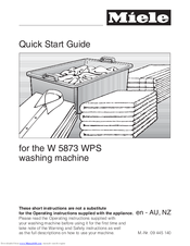 Miele W 5873 WPS Quick Start Manual