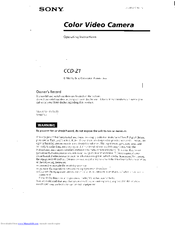 Sony CCD-Z1 Operating Instructions Manual