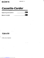 Sony Pressman TCM-4TR Operating Instructions Manual