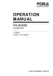 FOR-A FA-AUX30 Operation Manual