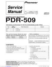 Pioneer PDR-509 Service Manual