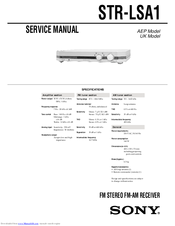 Sony STR-LSA1 Service Manual