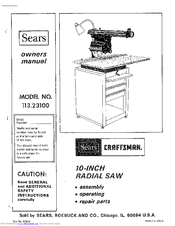 Craftsman 113.23100 Owner's Manual