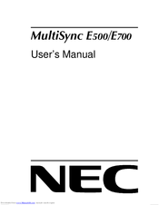 NEC MultiSync E700 User Manual