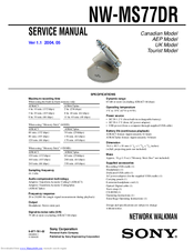 Sony Walkman NW-MS77DR Service Manual